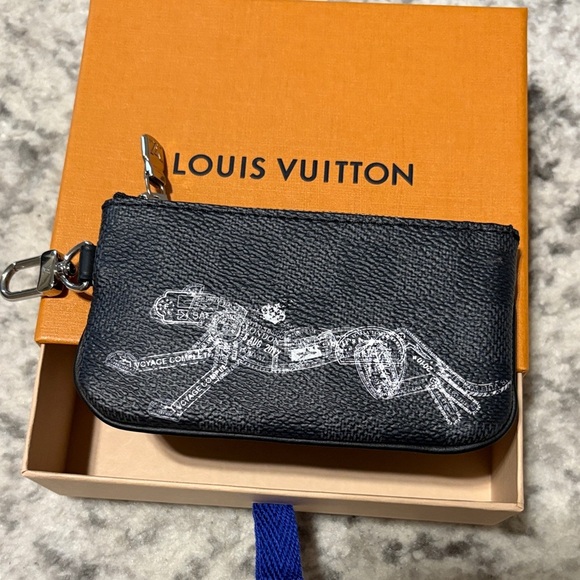 Louis Vuitton Other - Louis Vuitton Key Pouch Monogram Black Animal Print Zipper Coin Card Holder